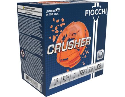 Fiocchi Exacta Super Crusher 2.75" 12 Gauge Ammo, 250 Rounds - 12CRSR75