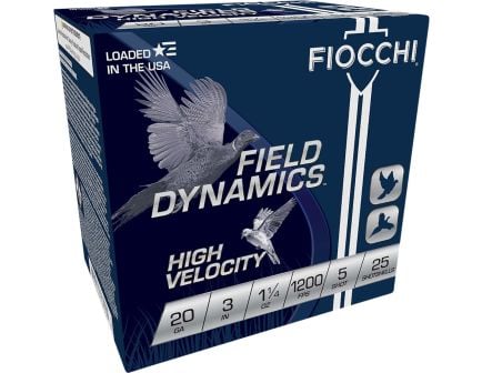Fiocchi Shooting Dynamics Optima Specific High Velocity 3" 20 Gauge Ammo, 25 Rounds - 203HV5