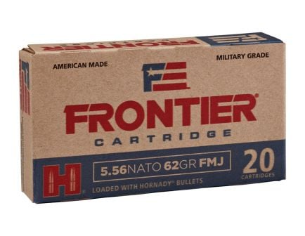 Hornady Frontier 5.56 Ammo 62 gr FMJ, 20rds - FR260