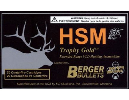 HSM Trophy Gold 115 gr MHVLD.257 Weatherby Mag Ammo, 20/box - BER-257Wby115VLD