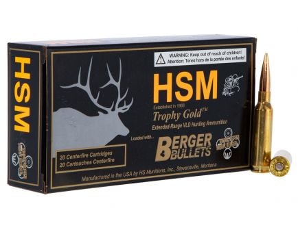 HSM Ammunition Trophy Gold 140 gr Match Hunting Very Low Drag 6.5 Crd Ammo, 20/box - BER-65 Creedmoor 140VLD