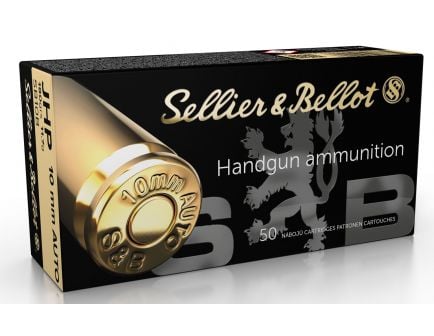 Sellier & Bellot 180 gr Jacketed Hollow Point 10mm Ammo, 50/box - SB10B