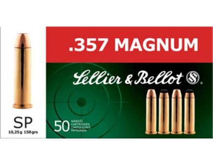 Sellier & Bellot 158 gr Semi-Jacketed Soft Point .357 Mag Ammo, 50/box - SB357B
