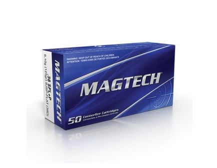 Magtech 125 gr Semi-Jacketed Soft Point Flat .38 Spl +P Ammo, 50/box - 38D