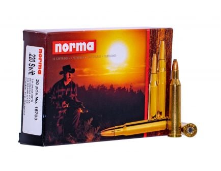 Norma Ammunition 55 gr Oryx .220 Swift Ammo, 20/box - 20157032