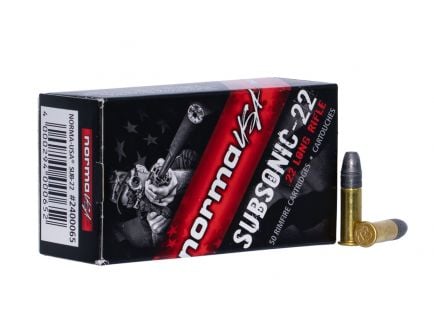 Norma Ammunition SubSonic 22 40 gr Lead Hollow Point .22lr Ammo, 50/box - 2400065