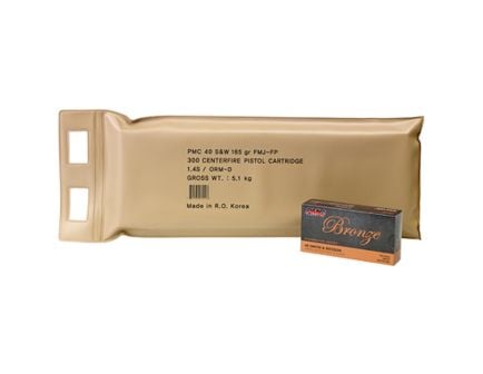 PMC Bronze .40 S&W Bulk Ammo 165 Grain FMJFP 300rds - 40DBP