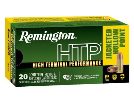 Remington HTP 9mm Ammo 115 Gr JHP, 20rds - RTP9MM1A