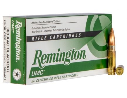 Remington UMC 120 gr Open Tip Flat Base .300 Blackout Ammo, 20/box - L300AAC1