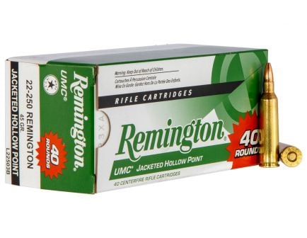 Remington UMC 45 gr Jacketed Hollow Point .25-250 Rem Ammo, 40/box - L22503B