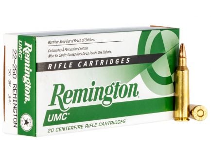 Remington UMC 50 gr Jacketed Hollow Point .22-250 Rem Ammo, 20/box - L22504