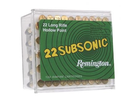 Remington 22 Subsonic 38 gr Lead Hollow Point .22lr Ammo, 100/box - SUB22HP1