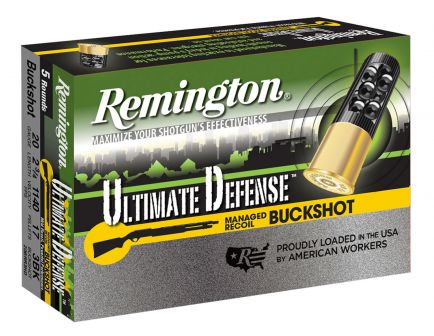 Remington Ultimate Defense 2.75" 20 Gauge Ammo 3 Buck, 5/box - 20BRR3HD