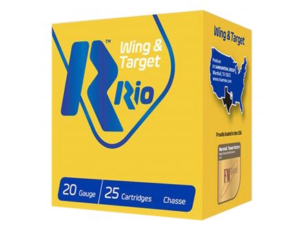 RIO Wing and Target 2.75" 20 Gauge Ammo 7-1/2, 25 Rounds - WT2075
