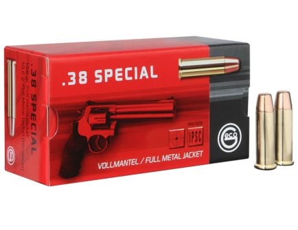 Geco 158 gr Full Metal Jacket Flat Nose .38 Spl Ammo, 50/box - 271640050