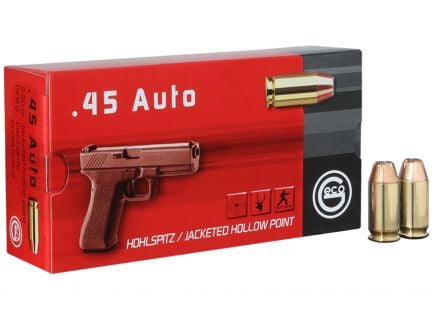 Geco 230 gr Jacketed Hollow Point .45 ACP Ammo, 50/box - 271540050