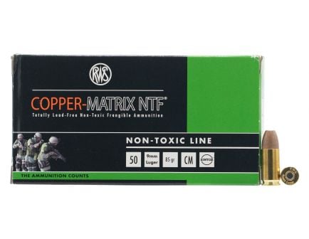 Geco RWS Copper Matrix 85 gr Non-Toxic Frangible 9mm Ammo 290040050 ...