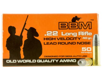 BBM 40 gr Copper-Plated Round Nose .22lr Ammo, 50/box - 899033