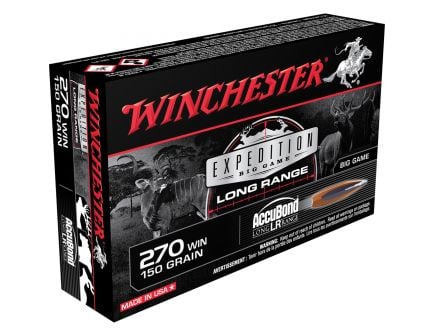 Winchester Ammunition Expedition Big Game Long Range 150 gr Accubond LR .270 Win Ammo, 20/box - S270LR