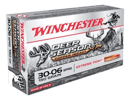 Winchester Ammunition Deer Season XP Copper Impact 150 gr Copper Extreme Point .30-06 Spfld Ammo, 20/box - X3006DSLF