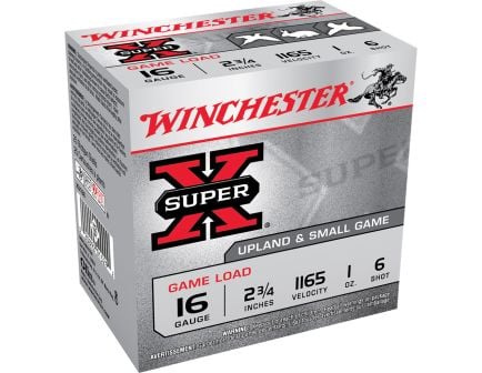 Winchester Ammunition Super-X Game Load 2.75" 16 Gauge Ammo 6, 25/box - XU166