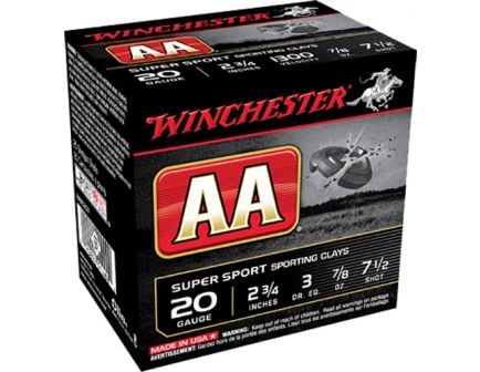Winchester Ammunition AA Super Sport 2.75" 20 Gauge Ammo 7-1/2, 25/box - AASC207