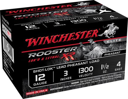 Winchester Ammunition Rooster XR 2.75" 12 Gauge Ammo 4, 15/box - SRXR124