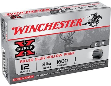 Winchester Ammunition Super-X Zinc Slug 2.75" 12 Gauge Ammo, 5/box - X12RS15LF