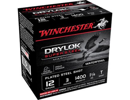 Winchester Ammunition Drylock Super Steel Magnum 3" 12 Gauge Ammo T, 25/box - XSC123T