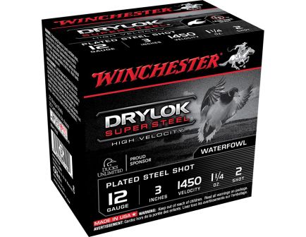 Winchester Ammunition Drylock Super Steel 3" 12 Gauge Ammo 2, 25/box - SSH1232