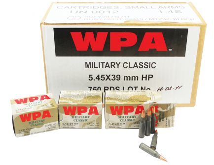 Wolf Performance Military Classic 55 gr Soft Point 5.45x39mm Ammo, 750/case - MC545BSP