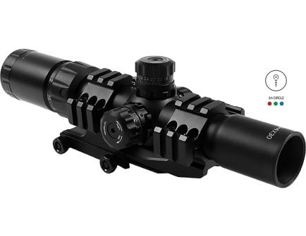 Aim Sports Recon 1.5-4x30mm Tri-Illuminated 3/4 Circle Dot CQB Rifle Scope w/ Lock Turrets - JTHR1