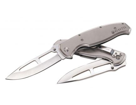 Beretta Airlight II Medium Drop Point Folding Knife, 3.12", Silver - JK003A02