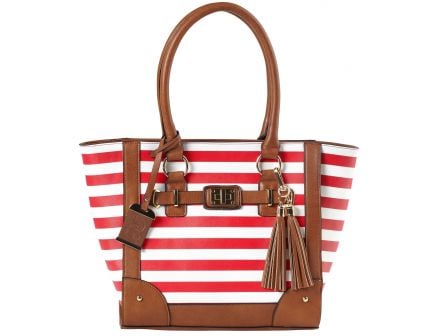 Bulldog Cases Tote Purse w/ Holster, Cherry Stripe - BDP-051