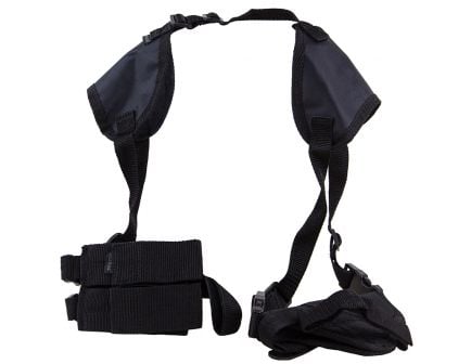 Bulldog Cases Deluxe Shoulder 8 Horizontal Harness w/ Holster and Ammo Pouch, Nylon Black - WSHD8