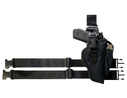 Bulldog Cases Large Right Hand 3.5" to 5" Beretta/Taurus 92 Tactical Leg Holster, Smooth Black - WTAC-8R