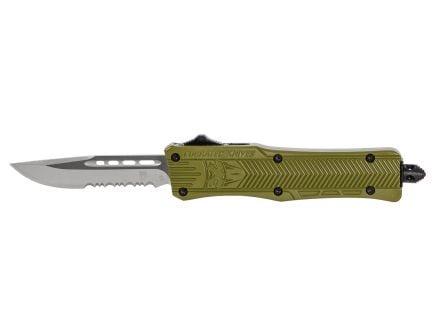 CobraTec Small CTK-1 2.75" Drop Point OTF Knife, Serrated, Olive Drab Green - SODCTK1SDS