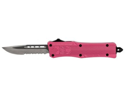 CobraTec Small CTK-1 2.75" Drop Point Serrated OTF Knife, Pink - SPKCTK1SDS