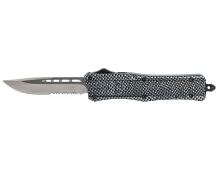CobraTec Knives Medium CTK-1 3" Drop Point OTF Knife, Serrated Edge, Carbon Fiber - MSCFTK1MDS