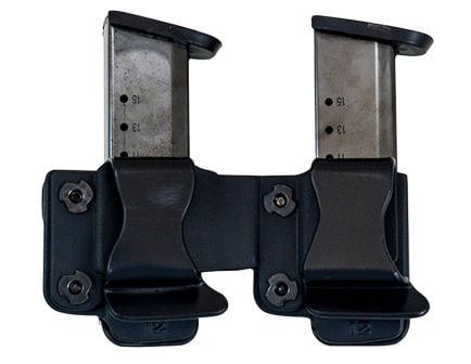 Comp-Tac Victory Gear Left Side Carry Outside the Waistband Twin Magazine Pouch for HK P30/P30L/VP9, 40/P2000/P2000SK 9mm/.40 S&W Pistols, Black - 10623-C62323000LBKN