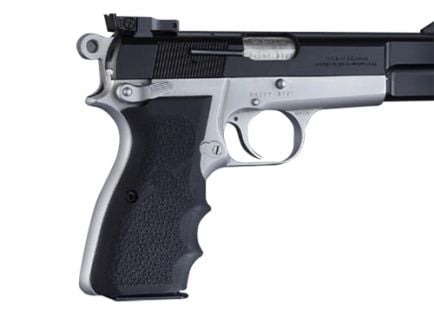 Hogue Grip w/ Finger Grooves for Browning Hi-Power Pistol, Black - 09000