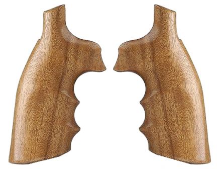 Hogue Fancy Hardwood Revolver Grip w/ Finger Grooves for S&W K/L Frame with Square Butt Revolvers, Brown - 10200