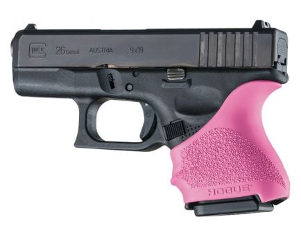 Hogue HandAll Beavertail Grip Sleeve for Glock 26/27/30/31/32/33/36, Walther PPQ SC Pistols, Pink - 18607