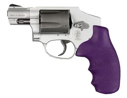 Hogue Monogrip w/ Finger Grooves for S&W J Frame Round Butt Revolver, Purple - 60006