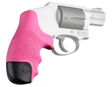 Hogue Tamer Grip for S&W J Frame Round Butt Centennial/Polymer Bodyguard Revolvers, Pink - 60027