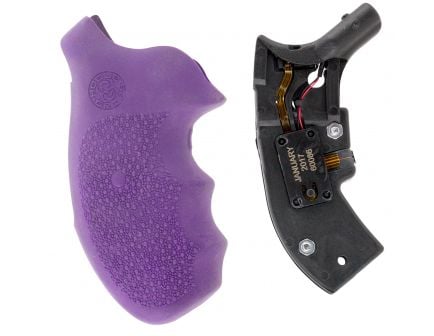 Hogue Monogrip Laser Enhanced Grip w/ Finger Grooves for S&W J Frame Round Butt Handgun, Purple - 60086