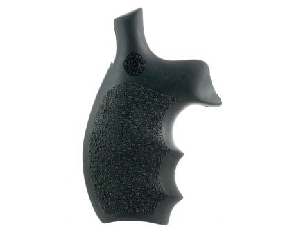 Hogue Bantam Grip w/ Finger Grooves for S&W K/L Frame Round Butt Revolver, Black - 62000