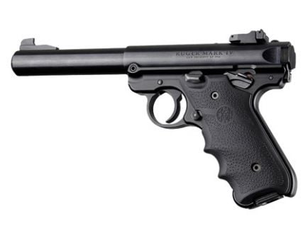 Hogue Grip w/ Finger Grooves for Ruger MK IV Pistol, Black - 79000