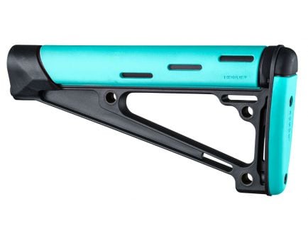 Hogue OverMolded Reinforced Polymer Fixed Buttstock, Black/Aqua - 13441