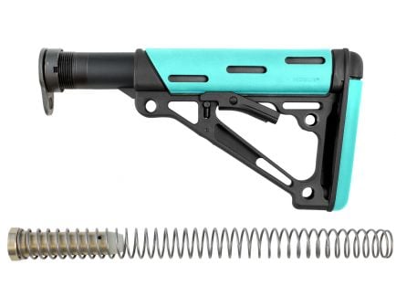 Hogue OverMolded Reinforced Polymer Collapsible Buttstock Assembly, Black/Aqua - 13445